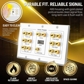 TNP Gold-plated brass connectors resist corrosion for reliable signal.