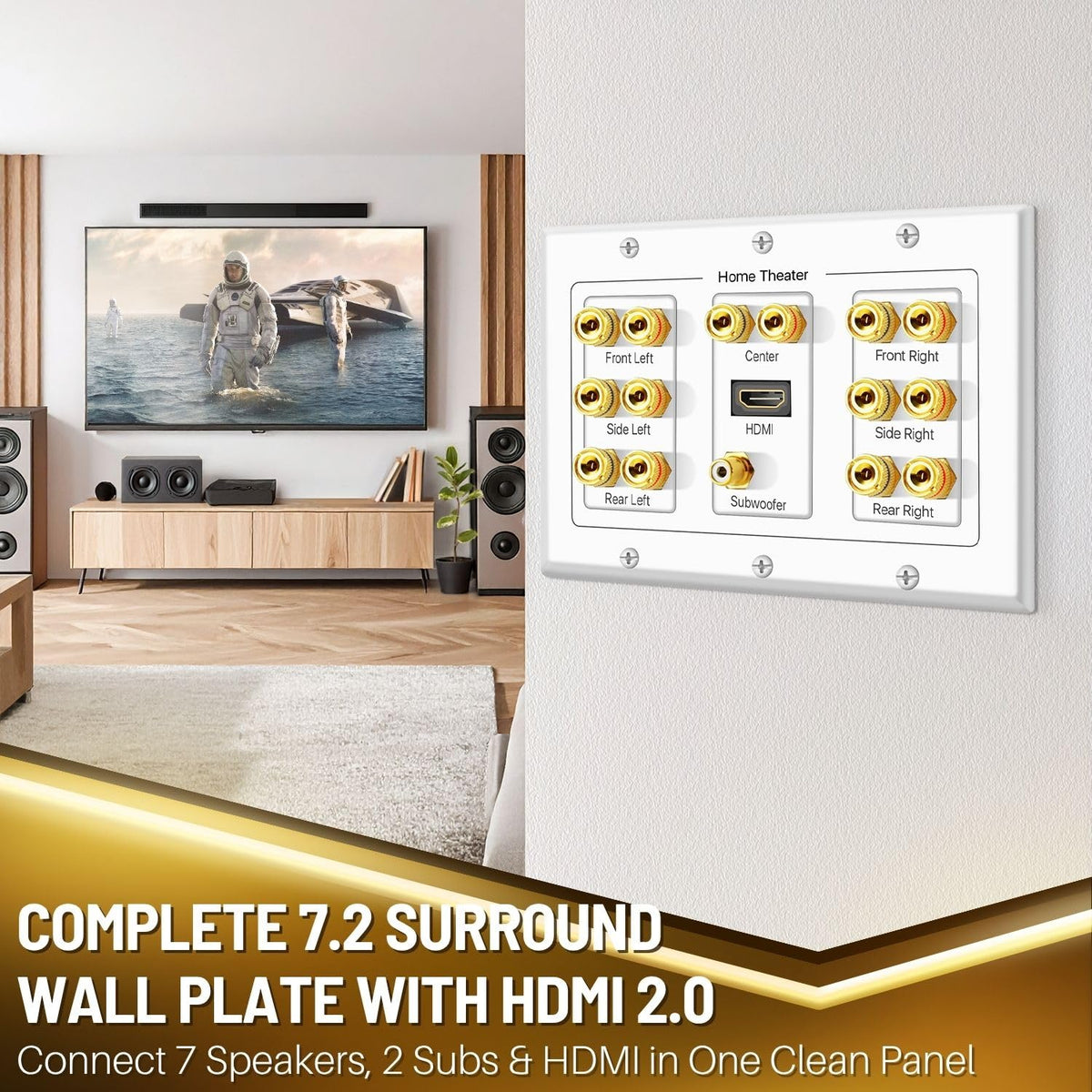 TNP HDMI ARC/eARC port close-up enabling 4K video and immersive audio.
