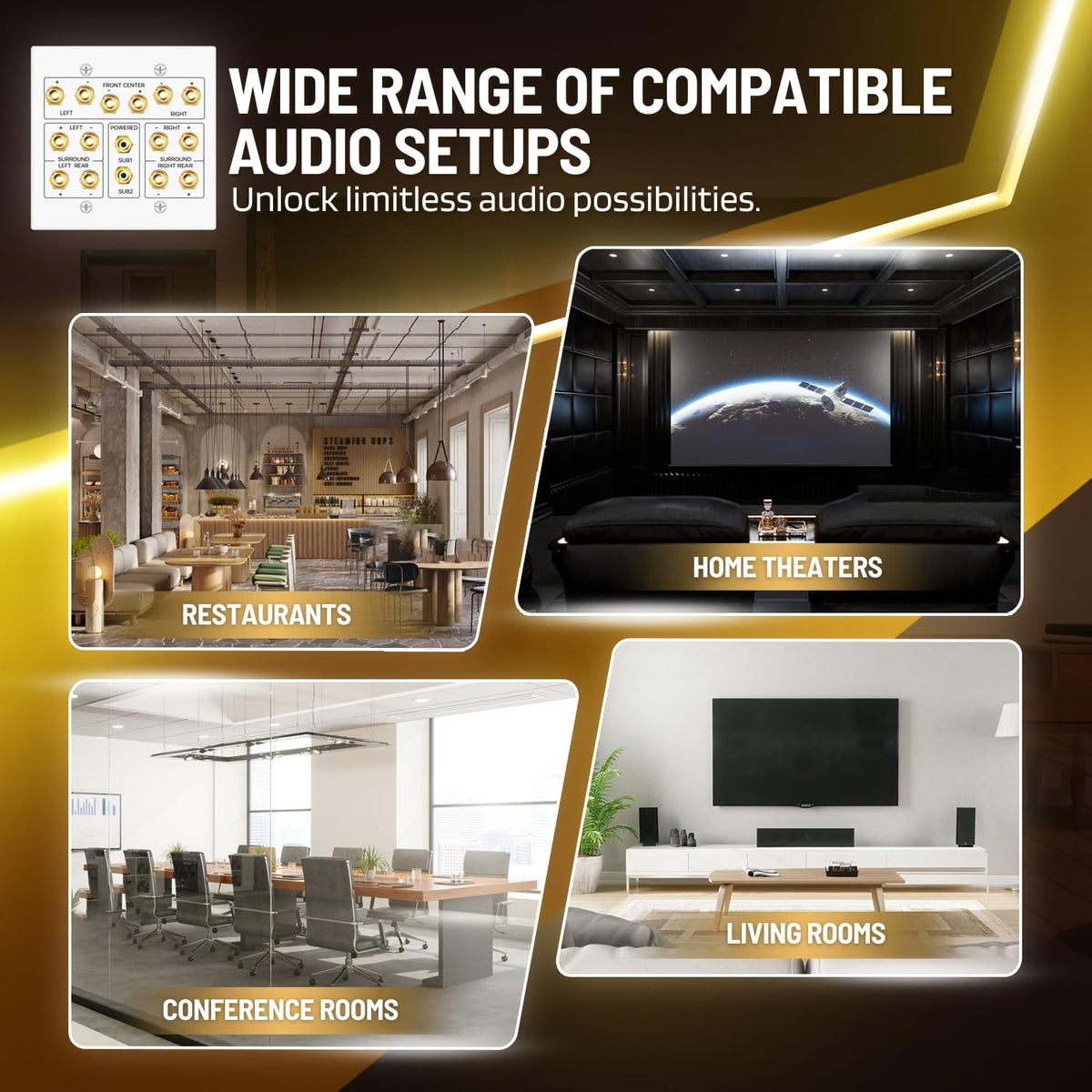 TNP Products seven-point-two surround setup support for modern home theaters.