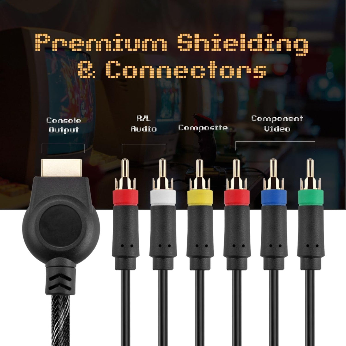 TNP PS2/PS3 component cable with shielded design preserves image clarity and audio fidelity.