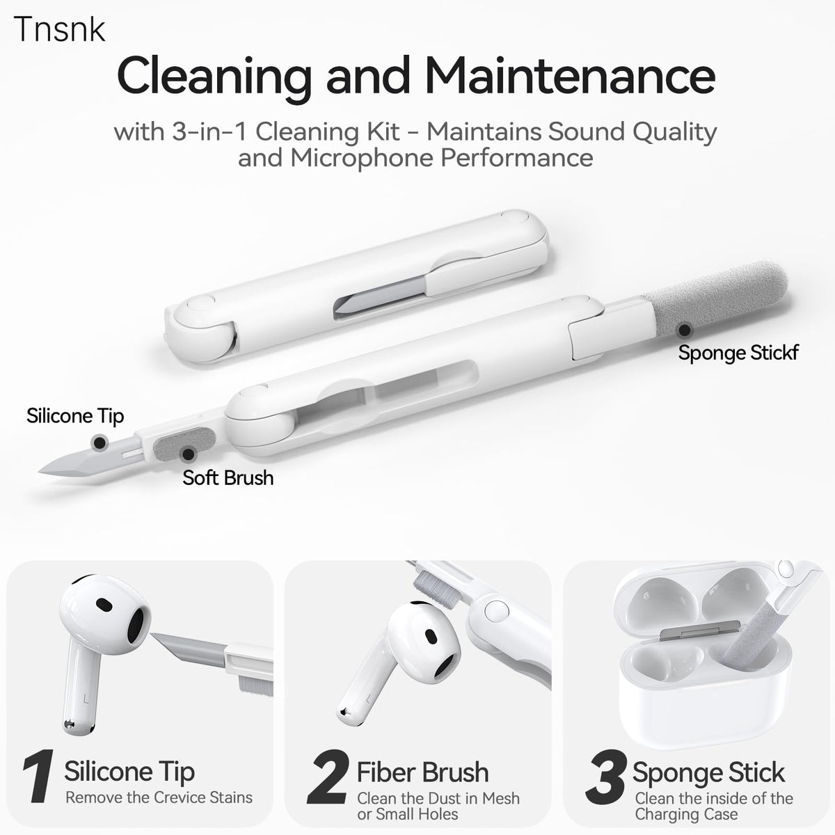 TNSNK protective cover keeps AirPods like-new after long use.