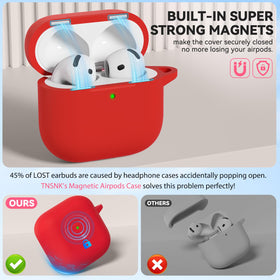 TNSNK AirPods 4 case with magnetic closure for secure access