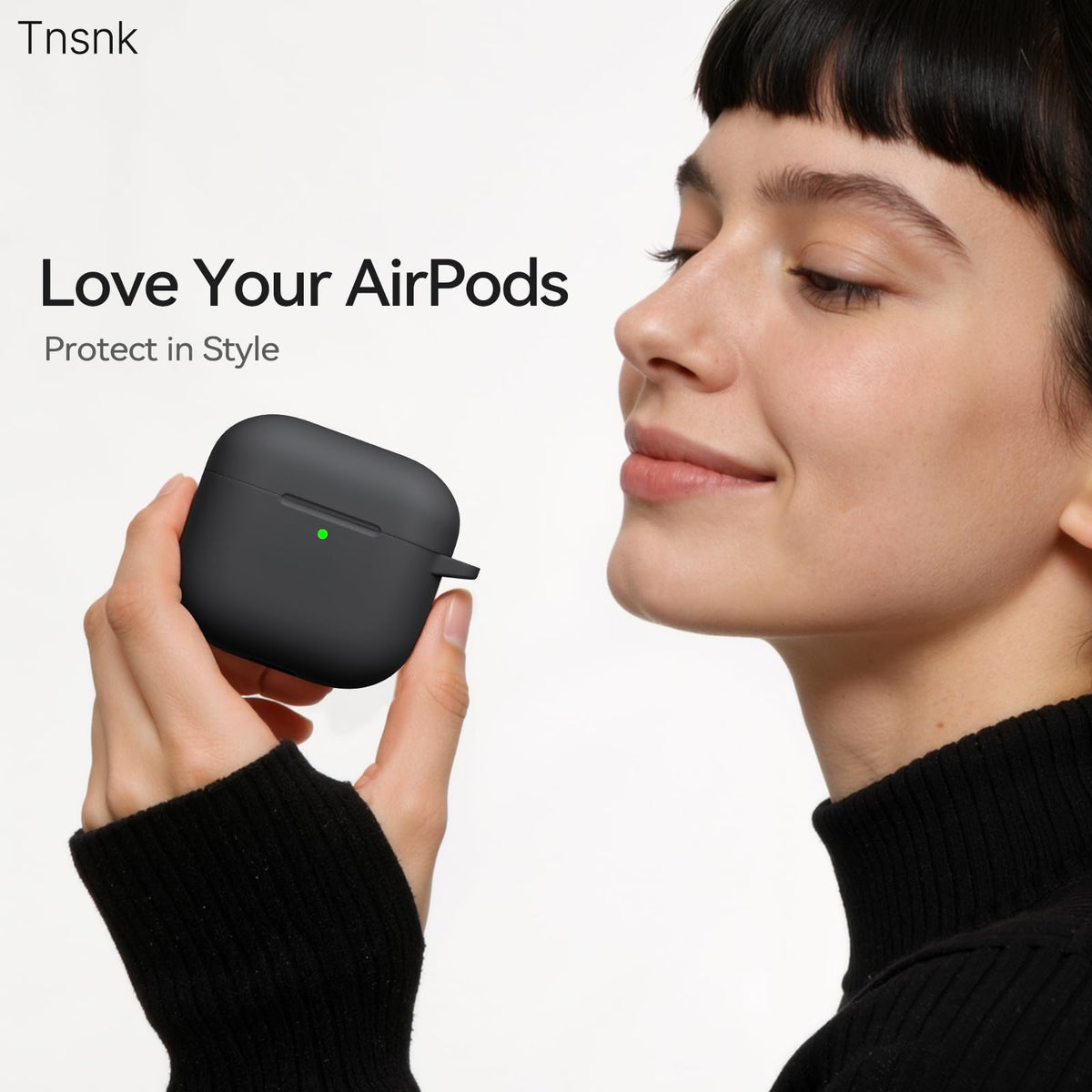 TNSNK AirPods 4 case cushioned protection against drops and bumps.
