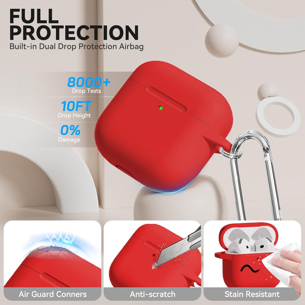 TNSNK AirPods 4 case provides shockproof protection against drops