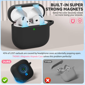 TNSNK silicone AirPods 4 case highlights skin-friendly feel and durability.
