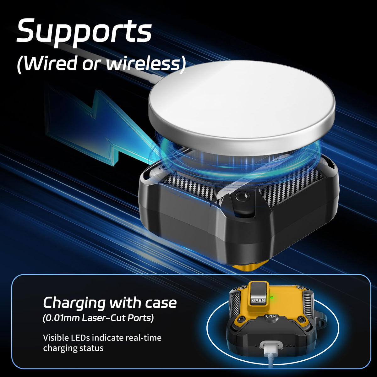 AirPods 4 case with precise bottom port access for charging.