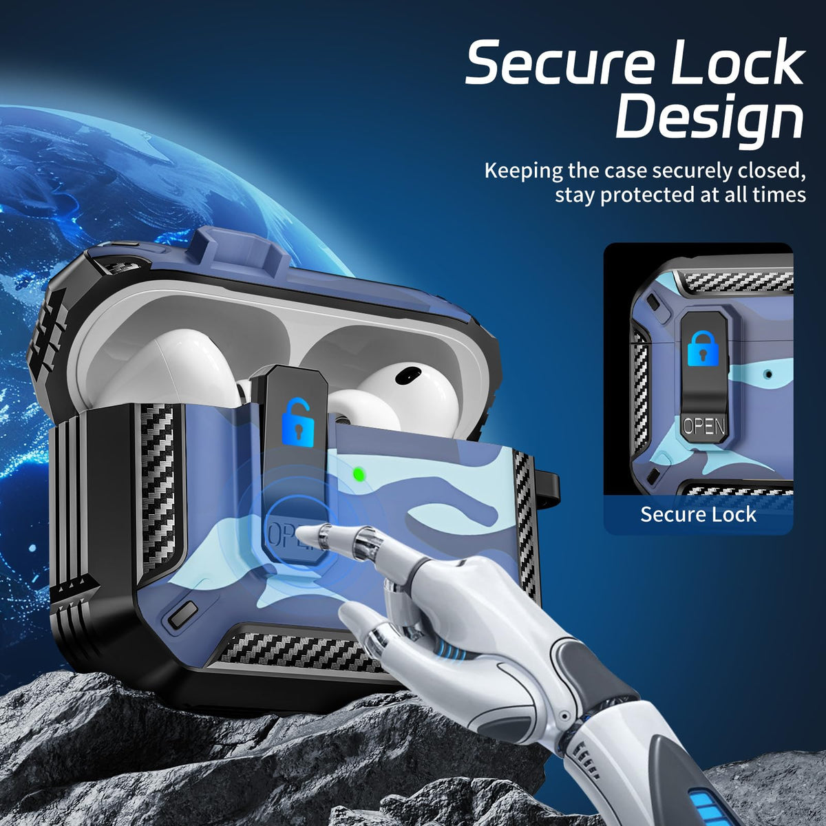 TNSNK AirPods Pro 3 case carabiner keychain adds quick-access portability.