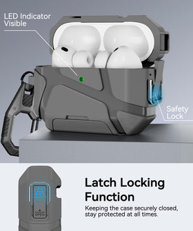 90-degree stand provides hands-free viewing with the TNSNK AirPods Pro 3 gray case