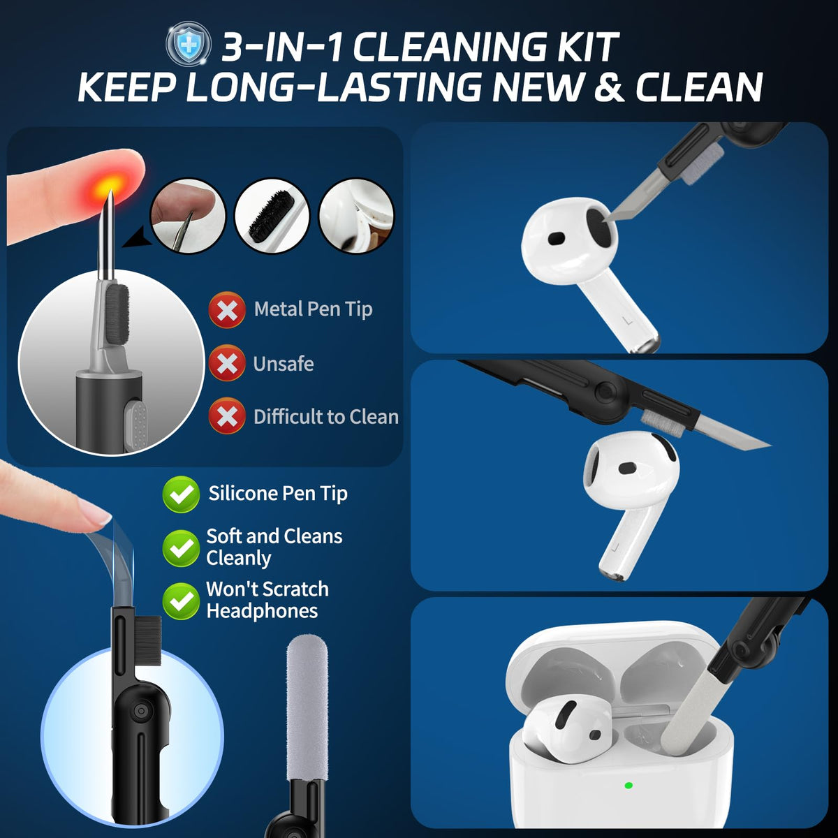 TNSNK AirPods 4 case charging port cutout supports wireless charging.