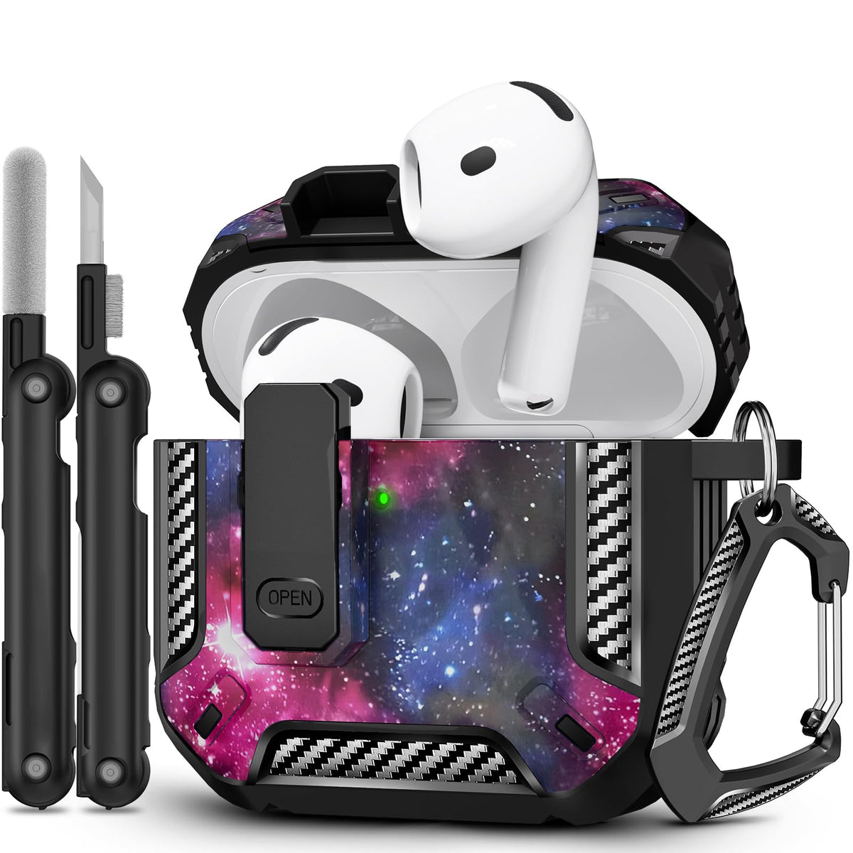 TNSNK AirPods 4 case front LED visible for easy charging status check.