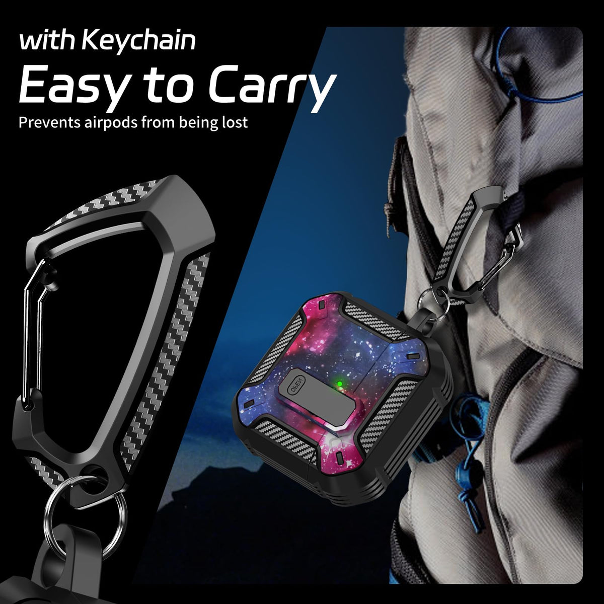 TNSNK AirPods 4 case package includes case, cleaning kit, and keychain.