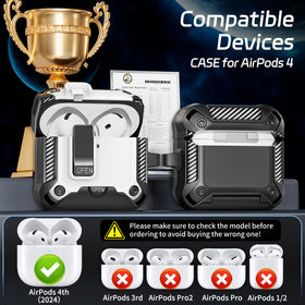 TNSNK AirPods 4 Secure Lock Case side view with reinforced corners