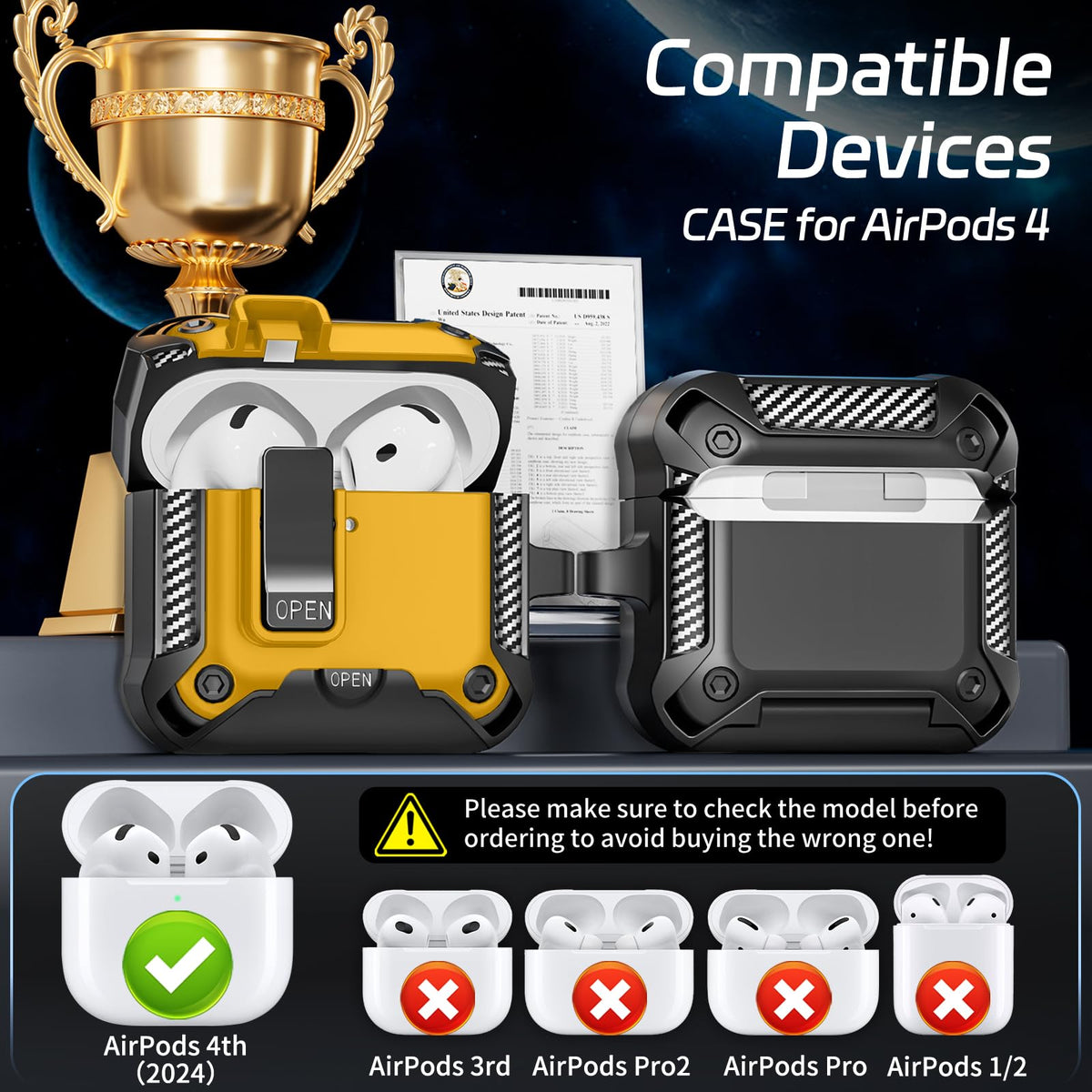 AirPods 4 case with reinforced corner protection for anti-scratch durability.