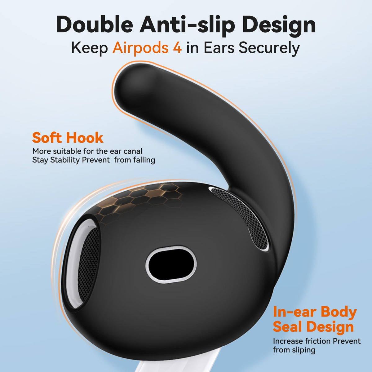 TNSNK soft silicone ergonomic tips for comfortable wear.