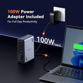 TobenONE 100W power adapter supports reliable charging while you work.