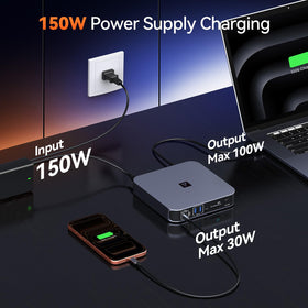 TobenONE 150W power delivery keeps a MacBook charged during work