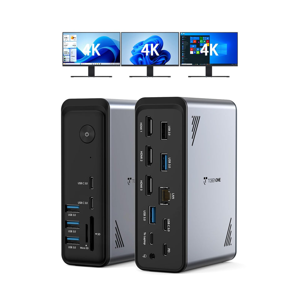 TobenONE 18-in-1 docking hub with full port array for organized workspace