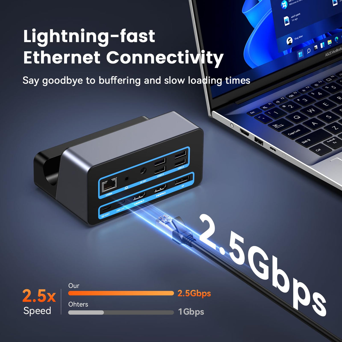 TobenONE 2.5Gbps Ethernet port for fast network connectivity