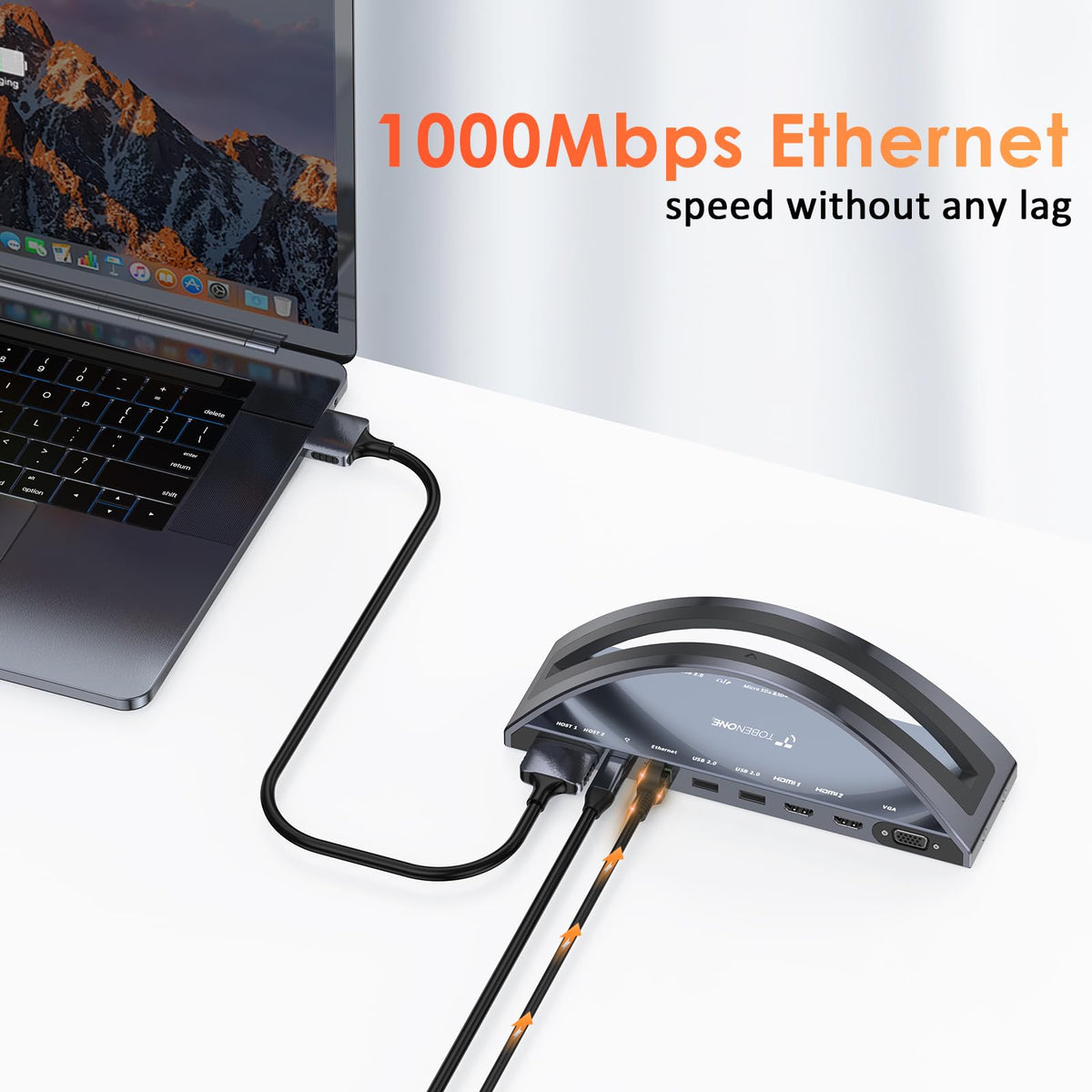 TobenONE two 4K HDMI ports deliver crisp visuals for productivity