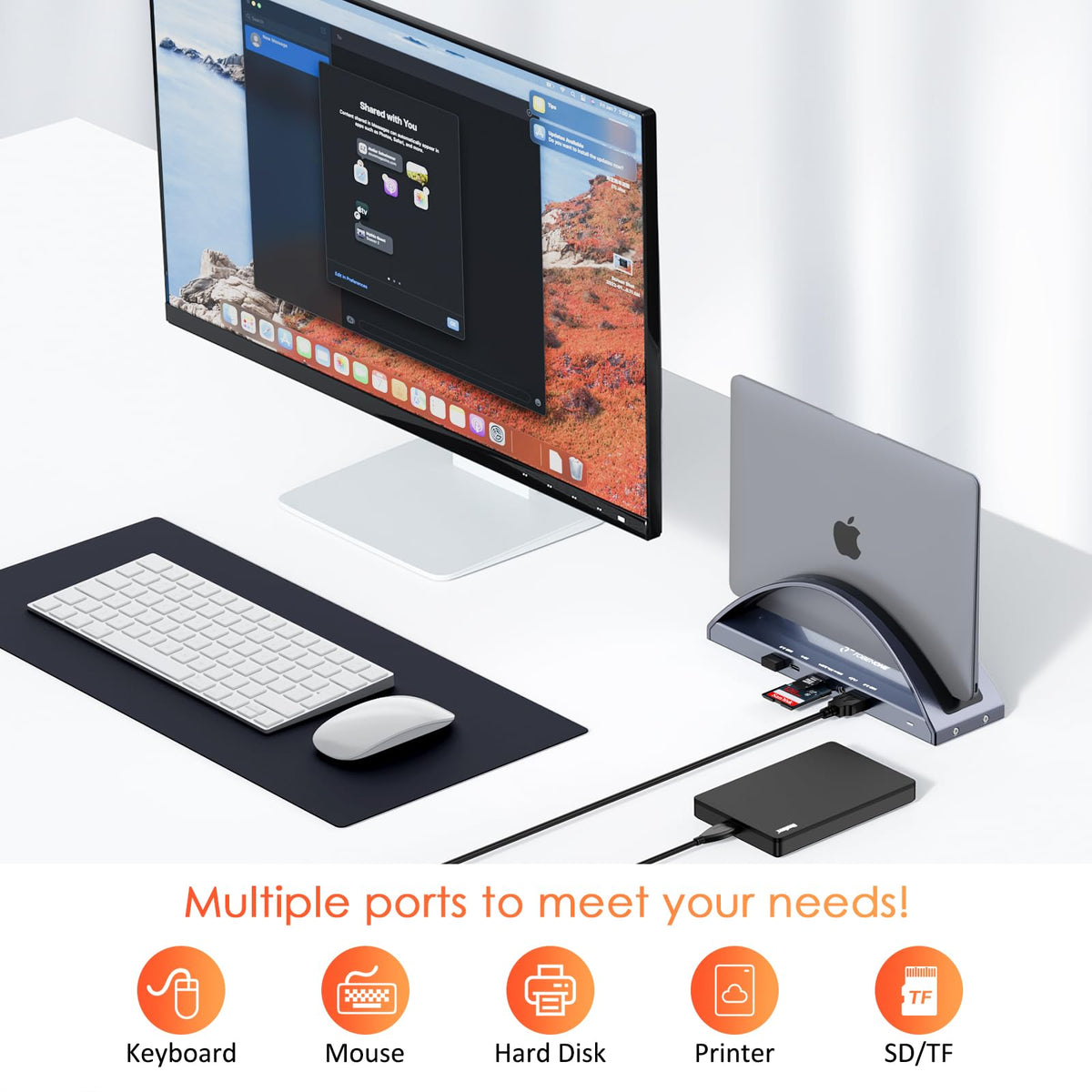 TobenONE all-in-one USB-C docking station with diverse ports for peripherals