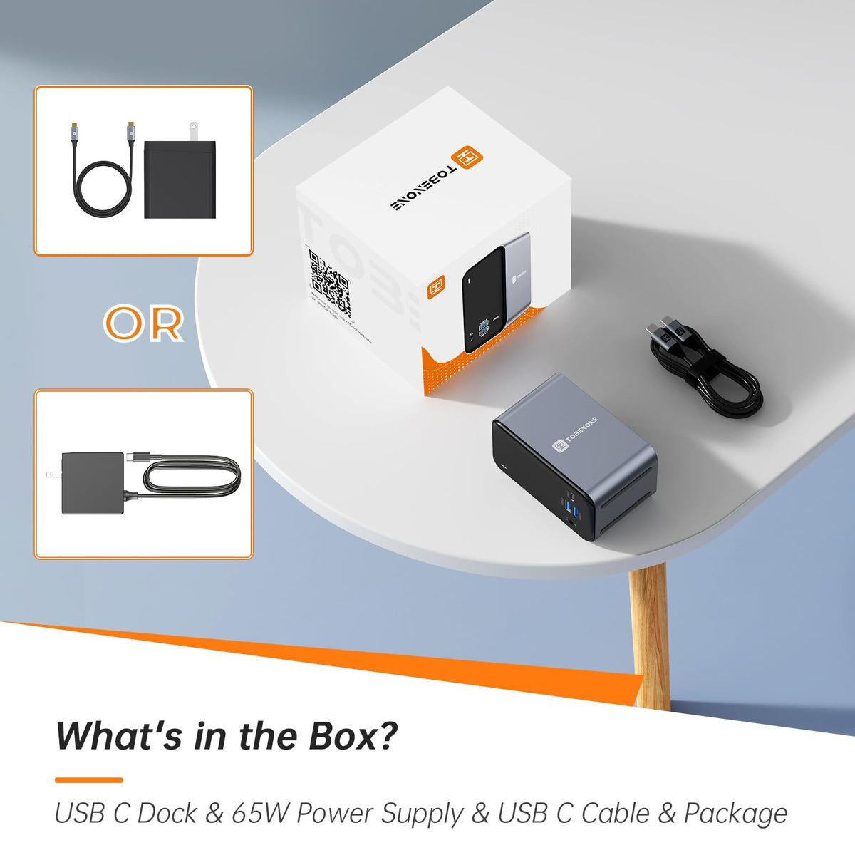 TobenONE keeps your workspace tidy with clean cable management and smart routing.