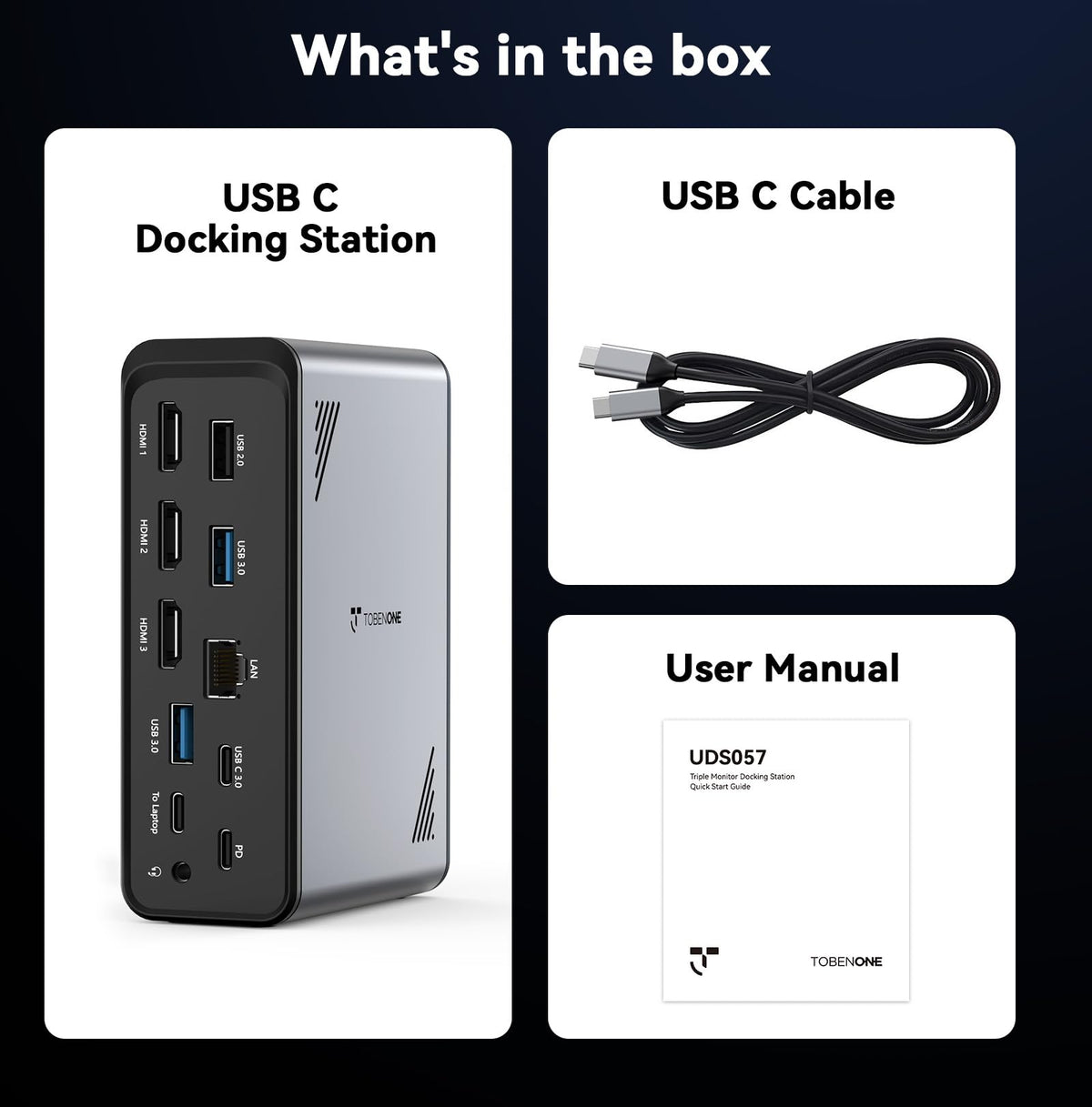 TobenONE compact docking hub reduces cable clutter on your desk