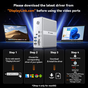 TobenONE Dock requires DisplayLink drivers for full functionality.