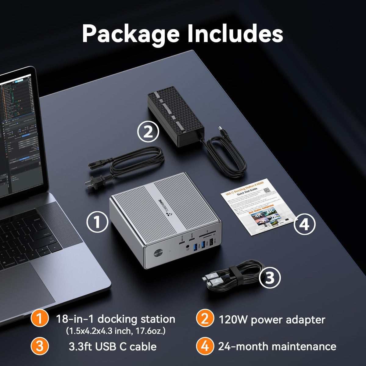 Gigabit Ethernet port on TobenONE Dock ensures stable network access.