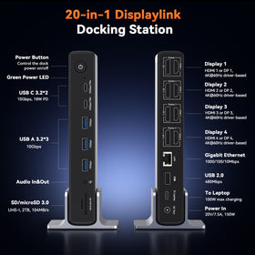 Ports close-up shows TobenONE's 20-port array for peripherals.