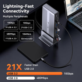 Cross-platform compatibility with Thunderbolt ports shown.