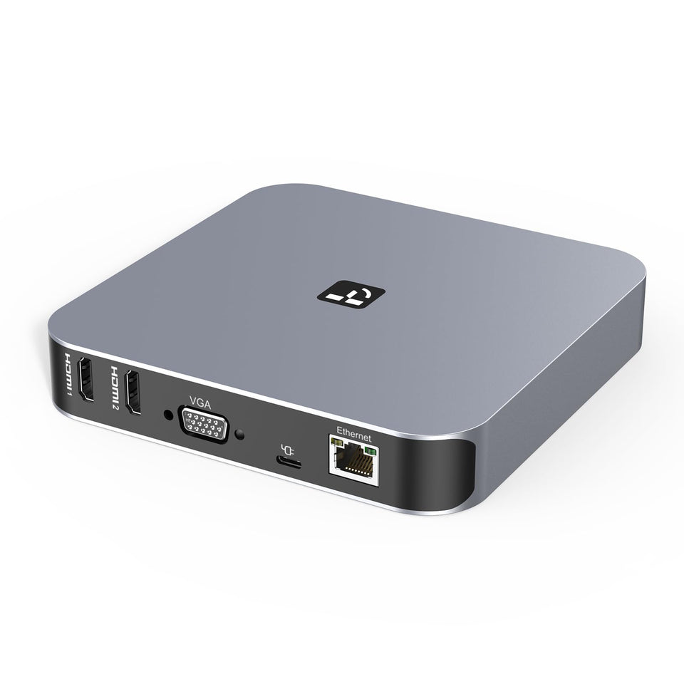 TobenONE dock enables a three-monitor setup for efficient multitasking on a laptop.