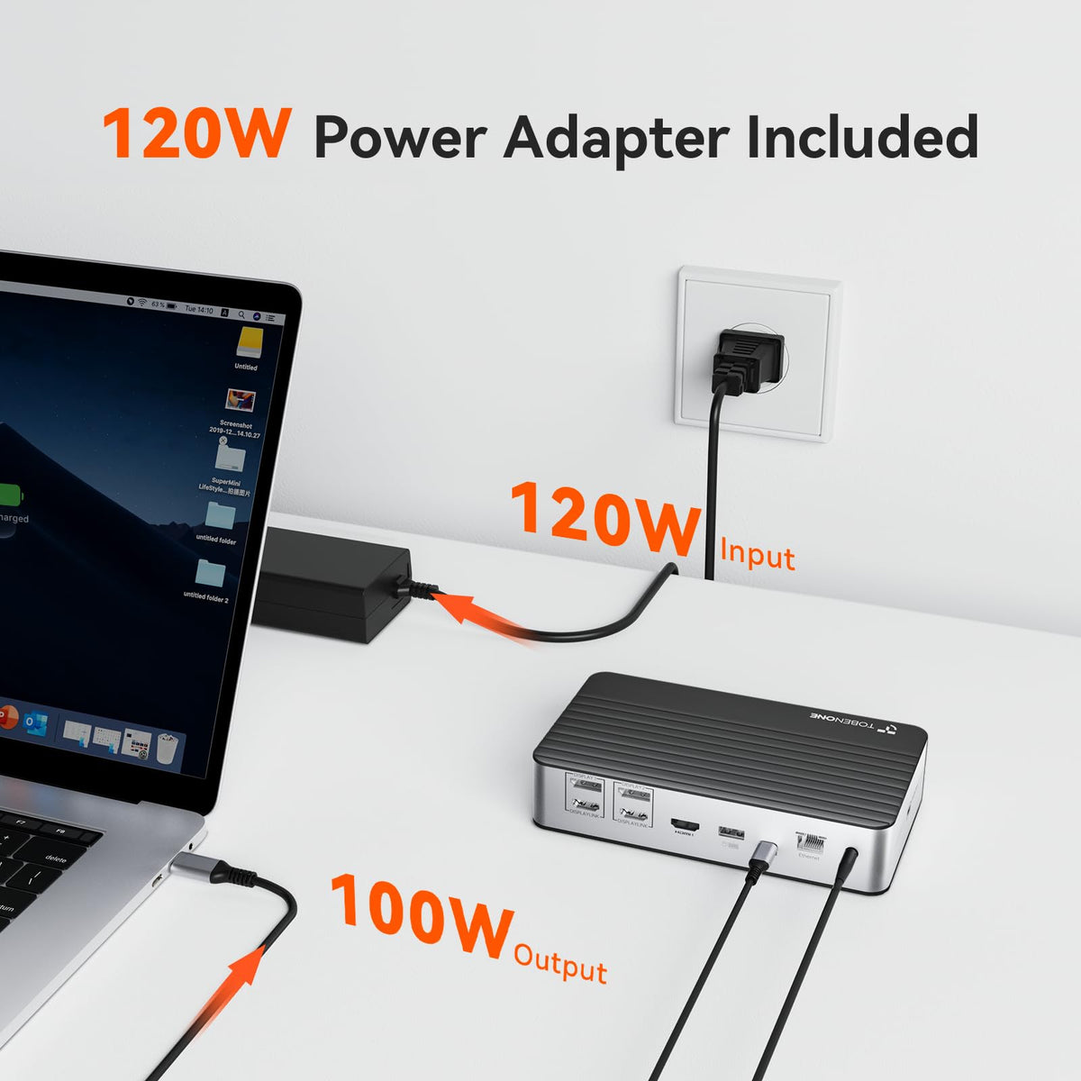 TobenONE USB-C and USB-A ports enable fast peripheral data transfer