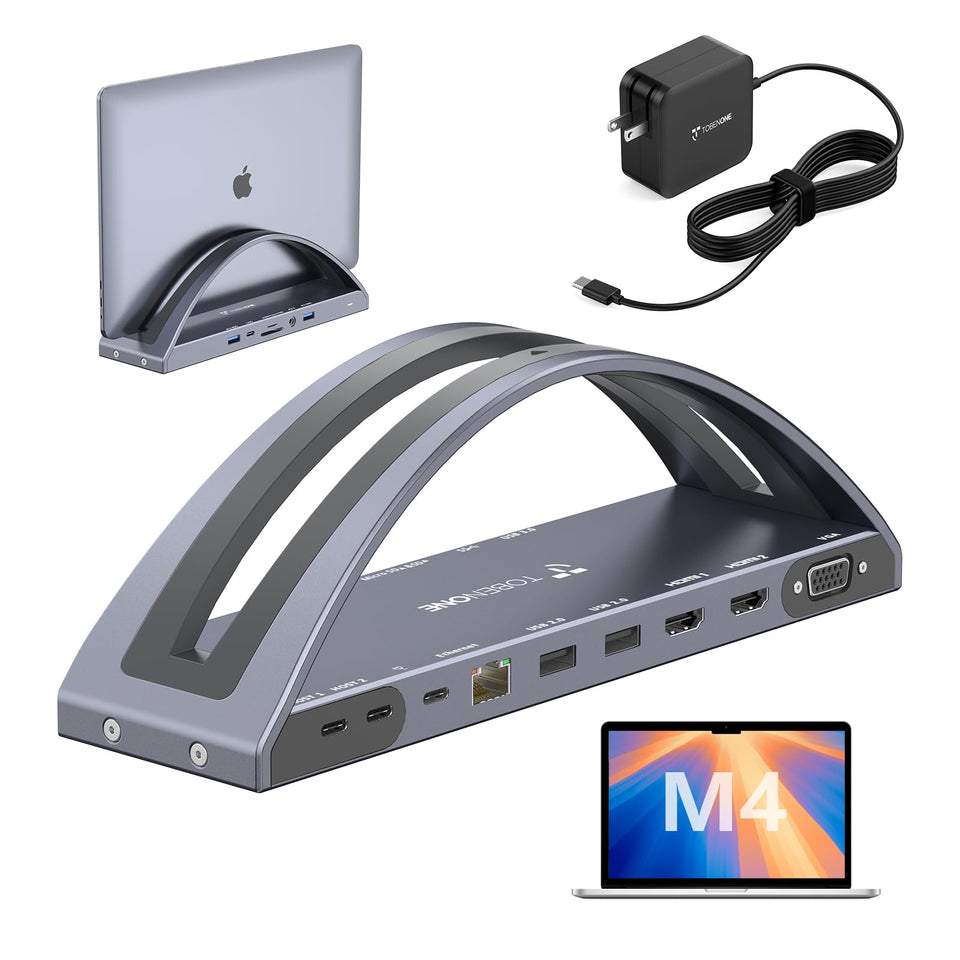 TobenONE dual 4K dock setup powering a multi-monitor editing workflow