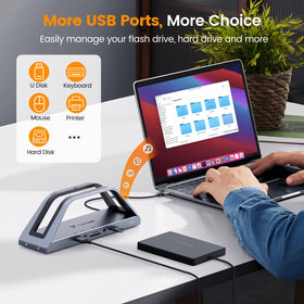 TobenONE fast USB-C/USB-A ports enable speedy transfers for files and accessories.