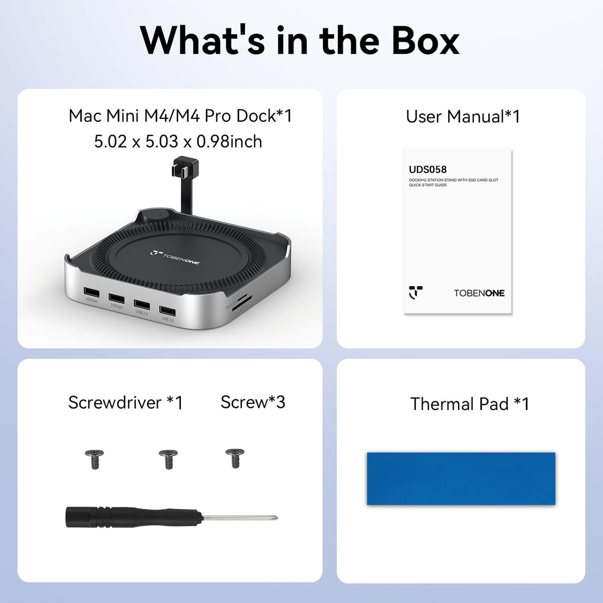 TobenONE M4 Dock anti-slip pads stabilize the workstation