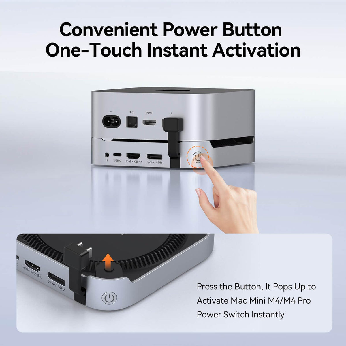TobenONE M4 Dock securely fits Mac mini M4 Pro in a compact space
