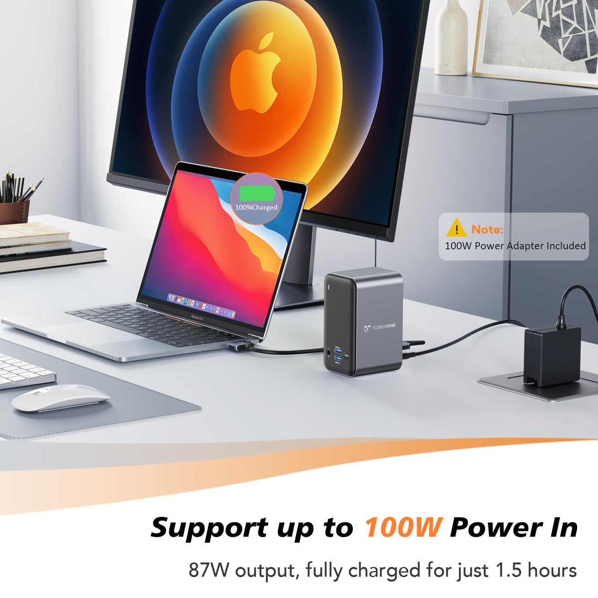 TobenONE dock provides seven USB ports for fast data and peripherals.