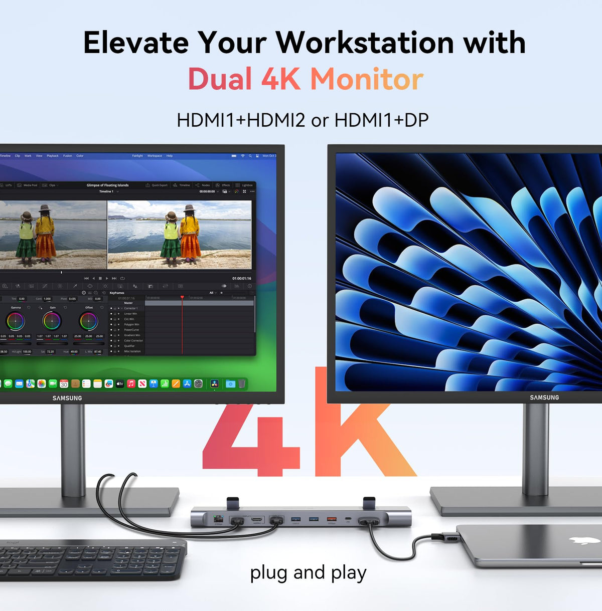 Tobenone MacBook Docking Station ethernet 2.5gbps for faster wired connectivity.