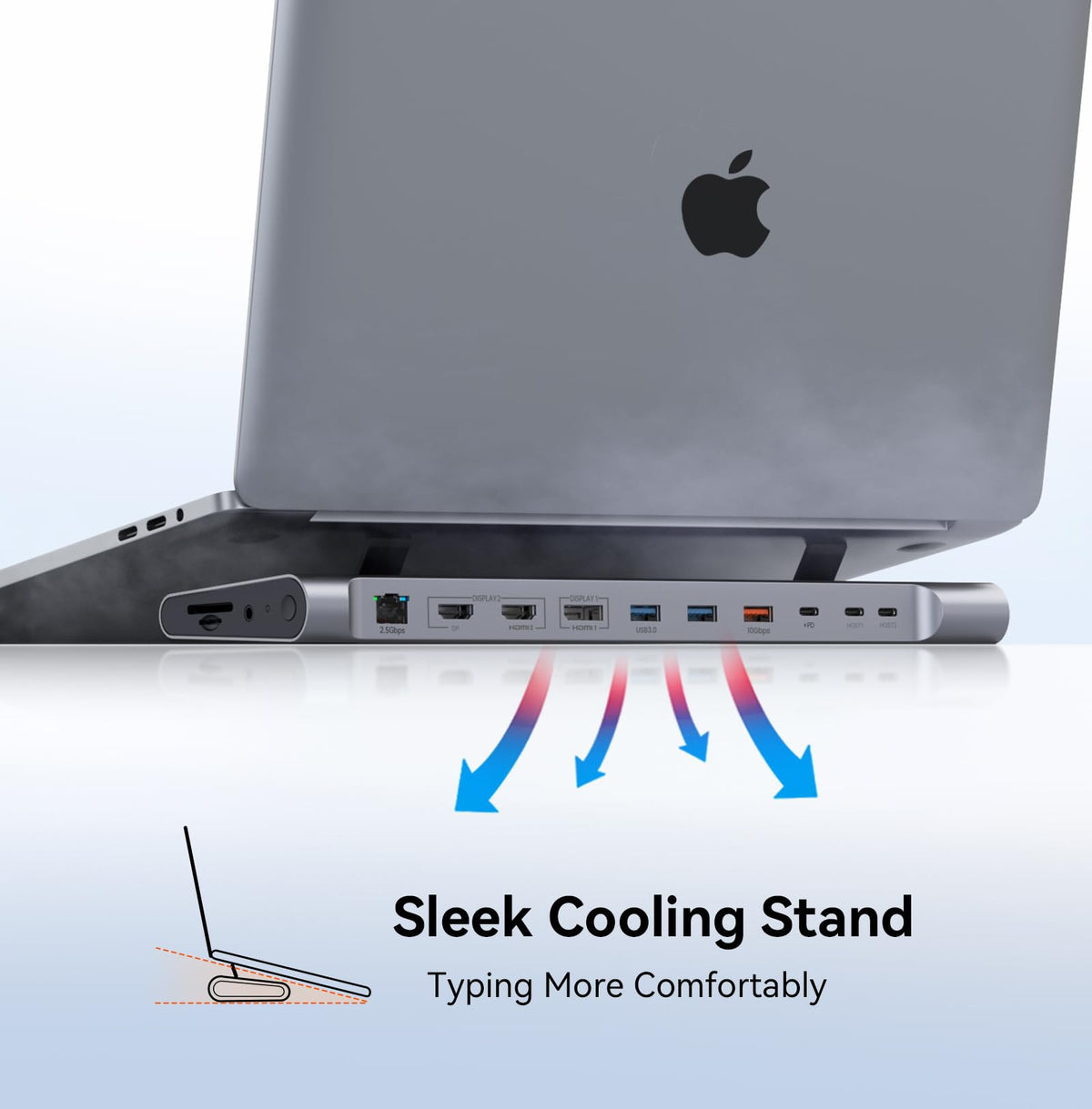 Tobenone MacBook Docking Station SD/micro SD slot enables quick media transfer.