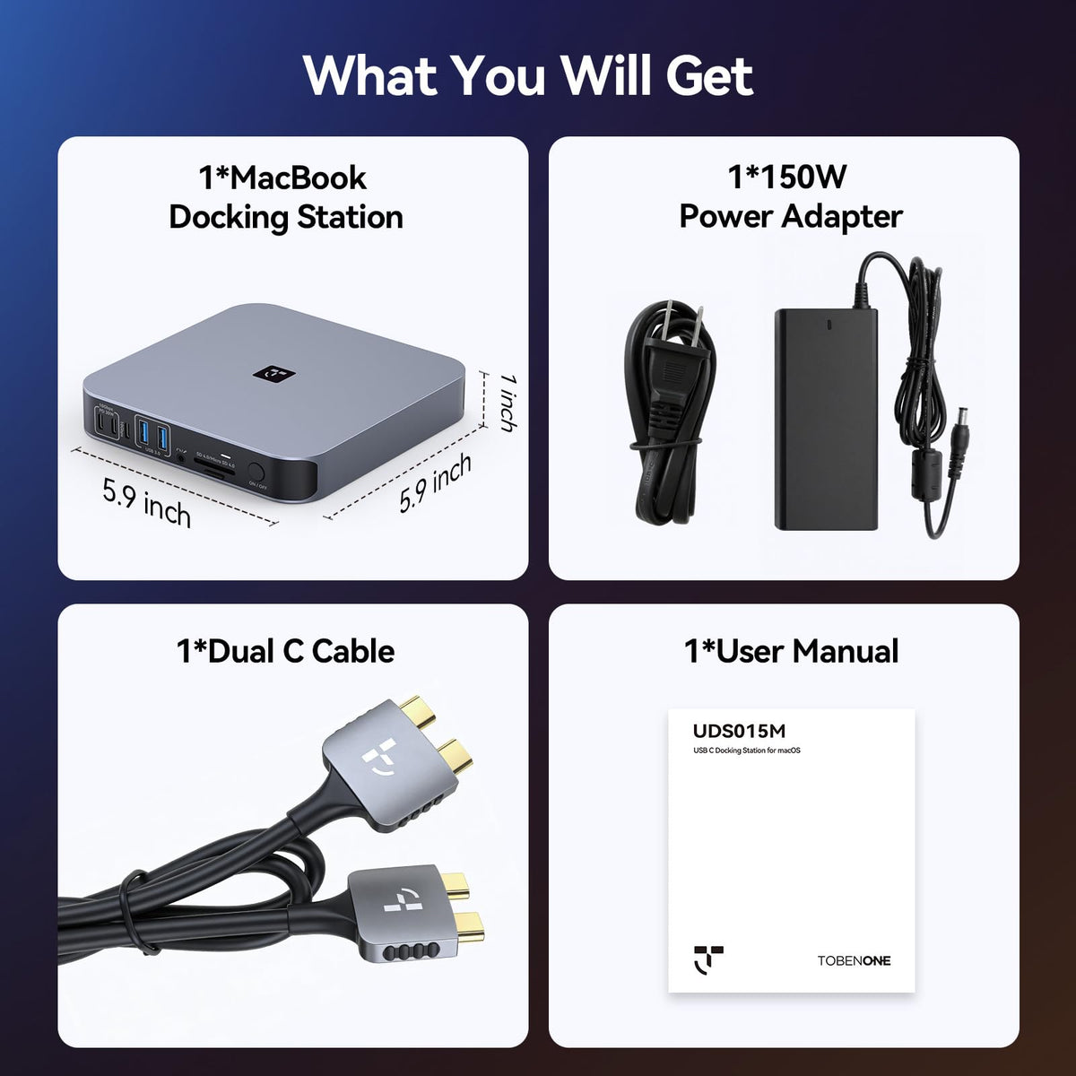 TobenONE plug-and-play Mac docking for a cleaner desk setup
