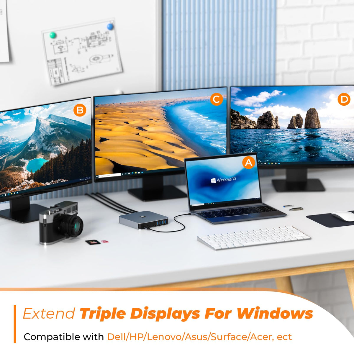 TobenONE triple-display capability delivers dual 4K plus 1080p for versatile work layouts.