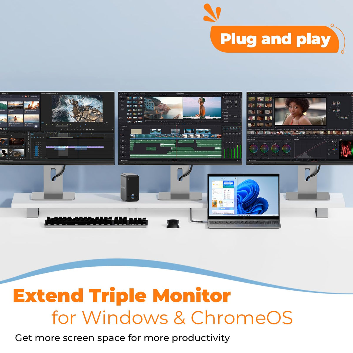 TobenONE UDS018 powers three displays for expanded workflow and productivity.