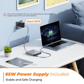 TobenONE dock provides four USB 3.0 ports and fast data transfer for drives and printers.