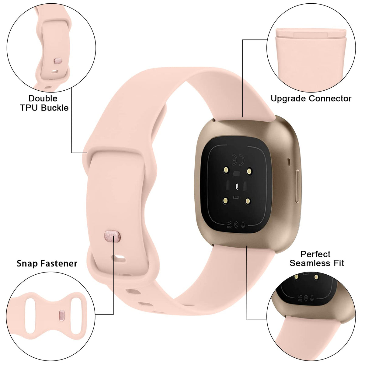 Tobfit 6-pack band for Fitbit Sense 2—colorful options to match outfits.