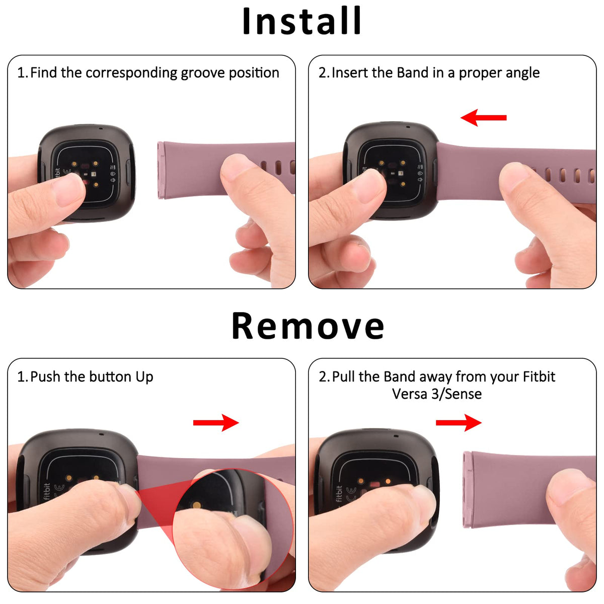Tobfit Versa 3 Sense band adjustable holes for perfect fit