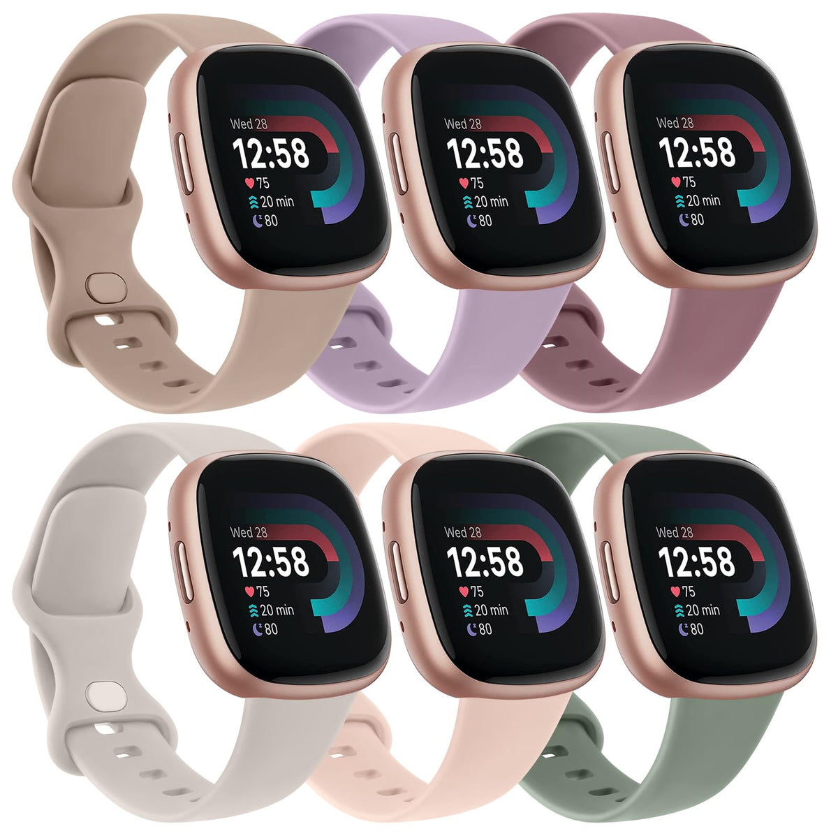 Tobfit Versa 4 Sense 2 bands on wrist for quick style swaps