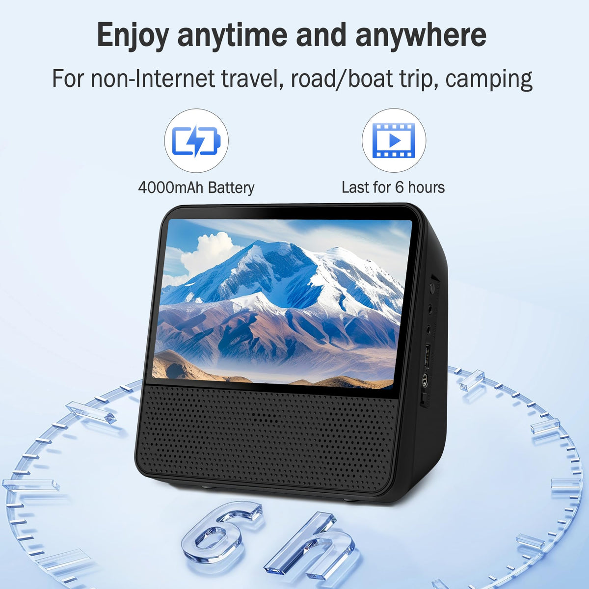 TODANGAI 7-inch HD screen delivers vivid colors for family movie time.
