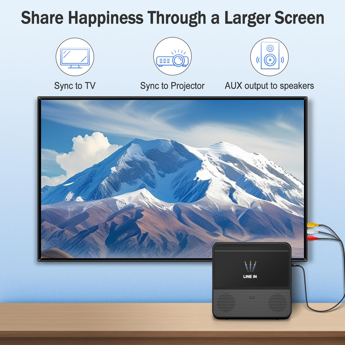 TODANGAI AV and AUX ports connect to TVs, headphones, or speakers.
