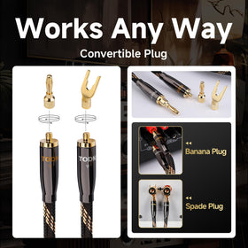 TODN gold-plated plugs resist corrosion and maintain conductivity.