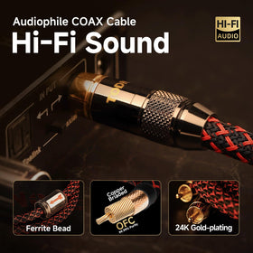 TODN 75-ohm coaxial cable with foil shielding for EMI protection.
